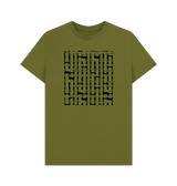 Moss Green Printed T-shirt Front