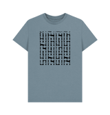 Stone Blue Printed T-shirt Front