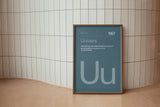 Typeface Prints - Univers 1957 (Stone blue)