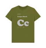 Moss Green Typeface Tees - Cooper Black