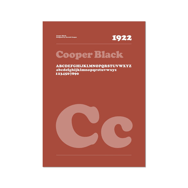 Typeface Prints - Cooper Black 1922 (Rust)