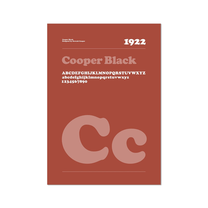 Typeface Prints - Cooper Black 1922 (Rust)