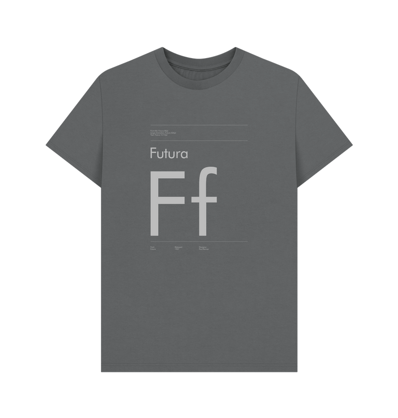 Slate Grey Typeface Tees - Futura