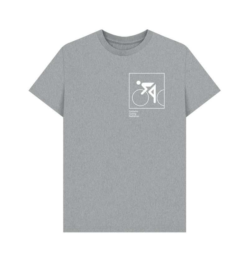 Athletic Grey Otl Aicher pictogram 0602 (cycling) - White Print