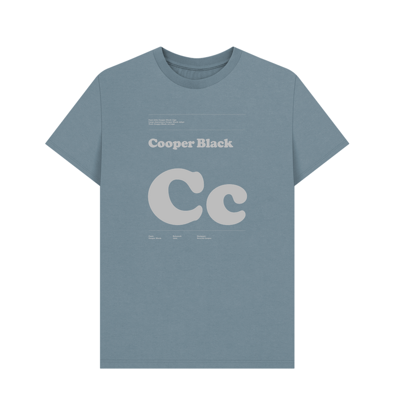 Stone Blue Typeface  Tees - Cooper Black