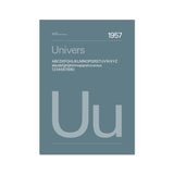 Typeface Prints - Univers 1957 (Stone blue)