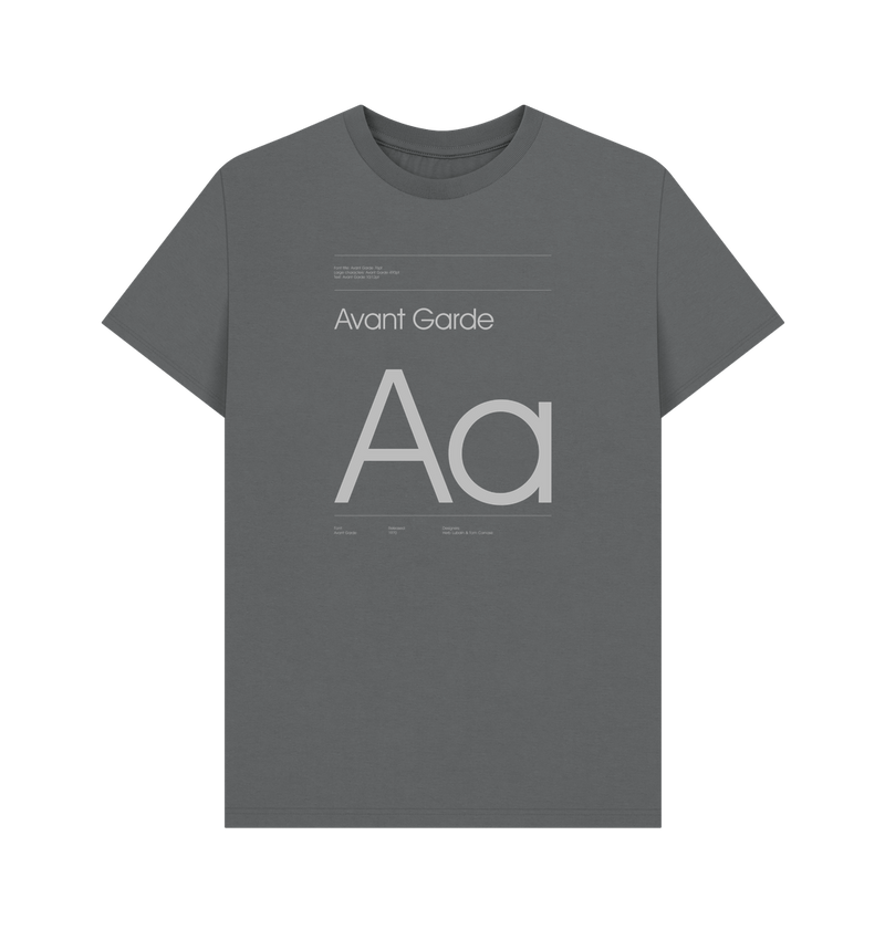 Slate Grey Typeface  Tees - Avant Garde