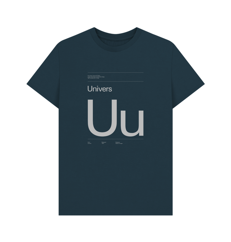 Denim Blue Typeface  Tees - Univers