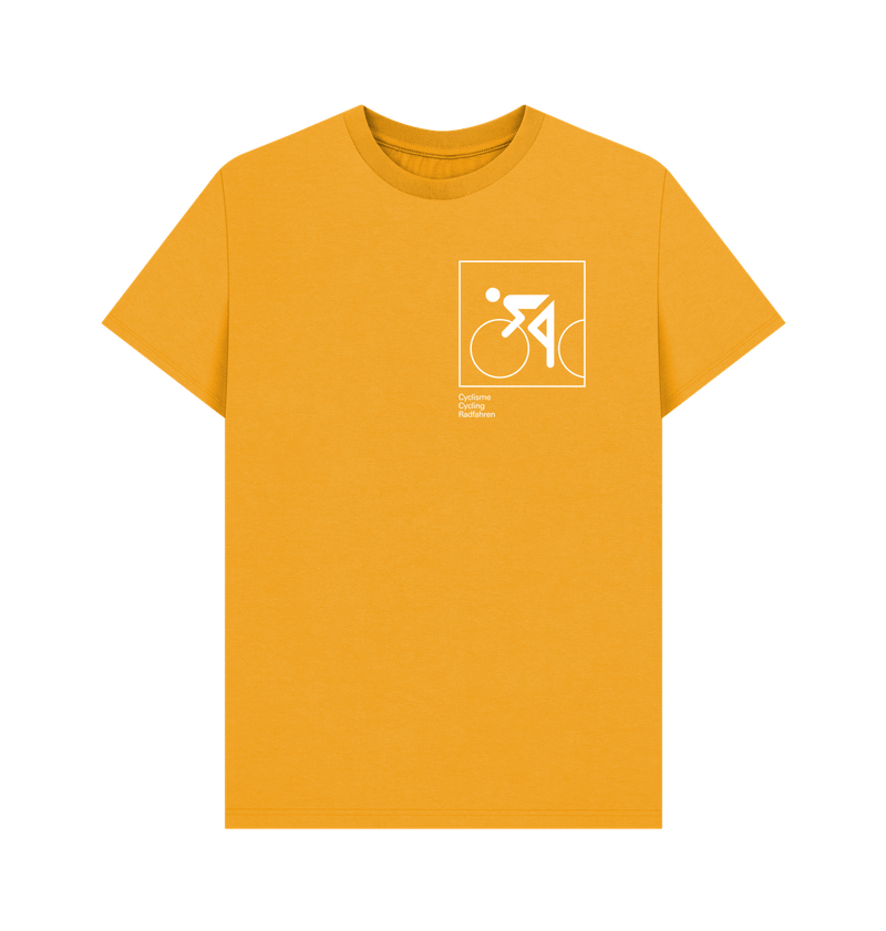 Mustard Otl Aicher pictogram 0602 (cycling) - White Print