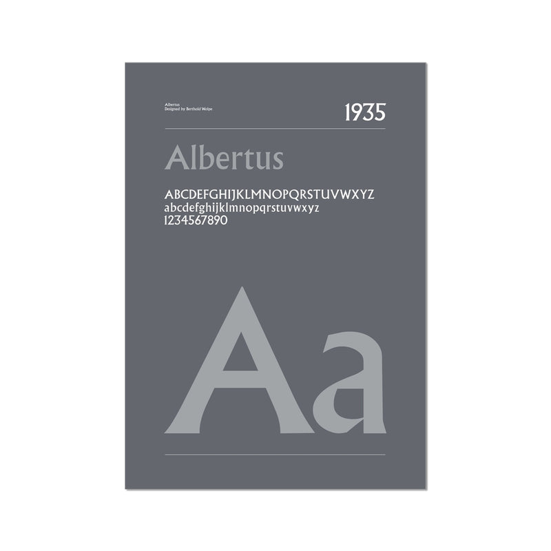 Typeface Prints - Albertus 1935 (Charcoal)