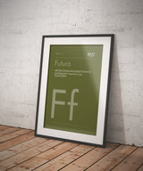 Typeface Prints - Futura 1927 (Moss green)