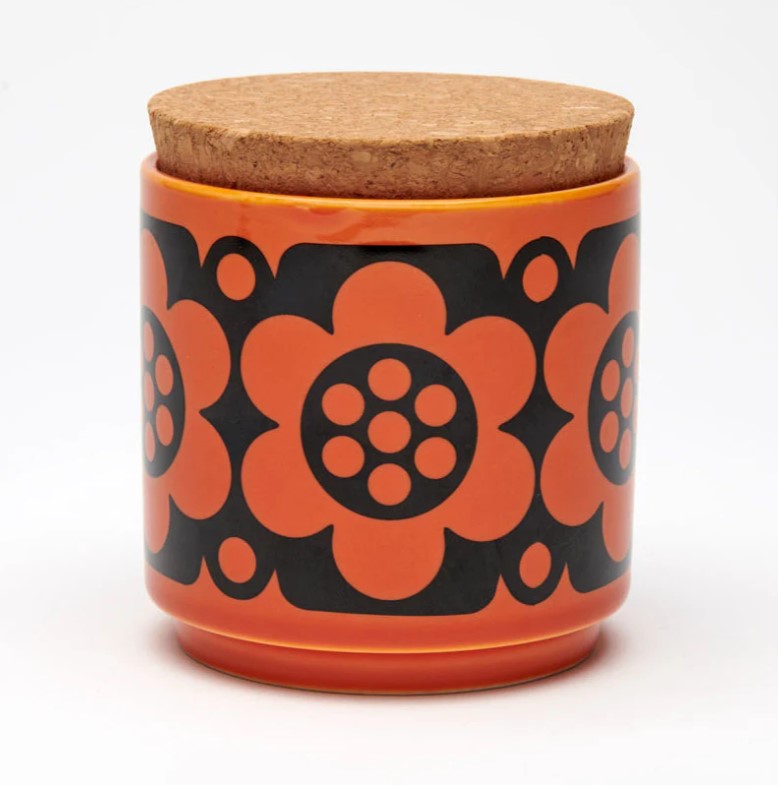 Magpie X Hornsea Storage Jar Geo Flower Orange