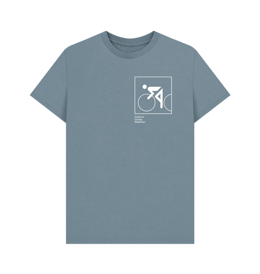 Otl Aicher pictogram 0602 (cycling) - white print