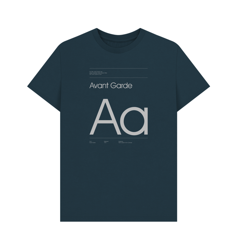 Denim Blue Typeface  Tees - Avant Garde