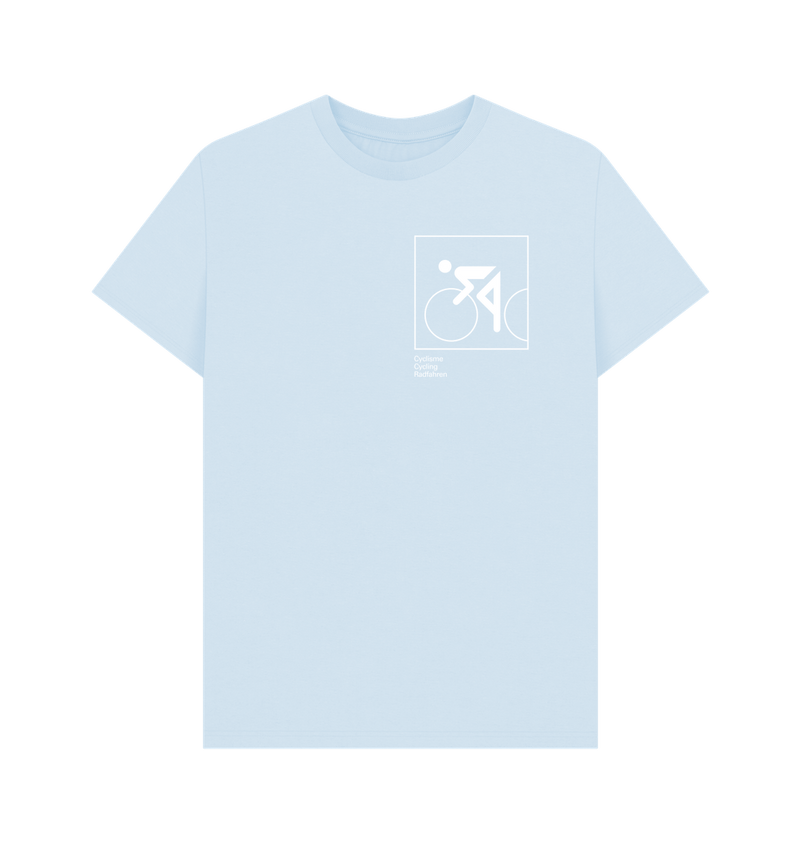 Sky Blue Otl Aicher pictogram 0602 (cycling) - White Print