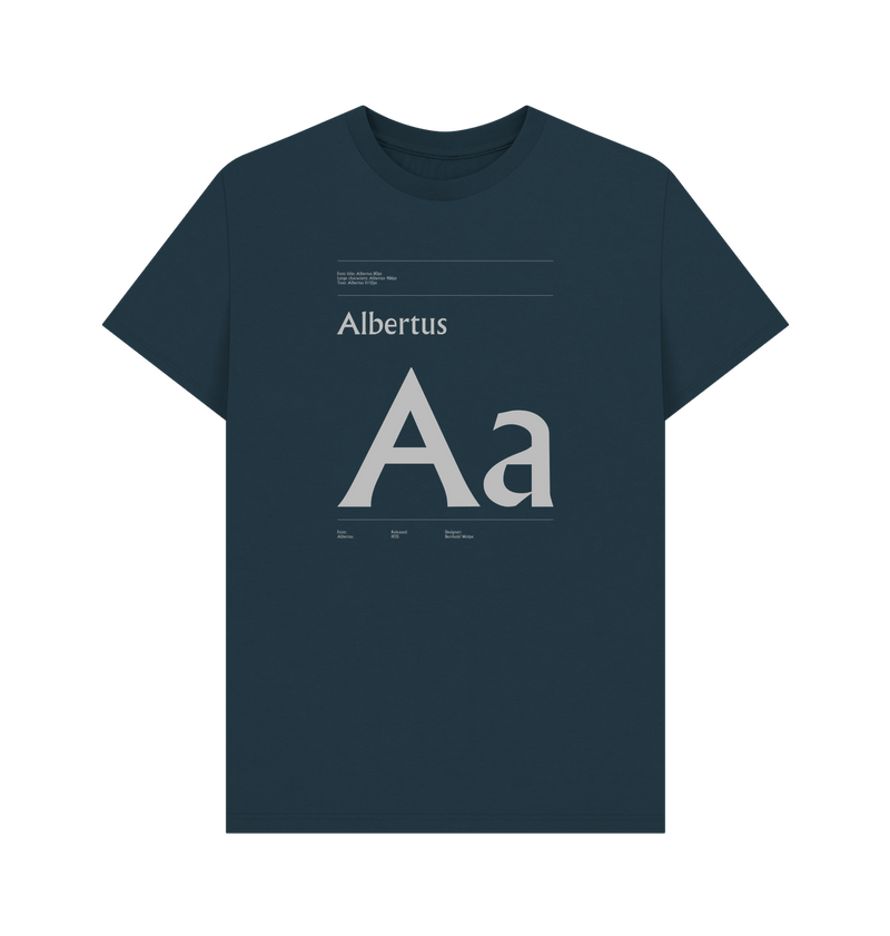 Denim Blue Typeface  Tees - Albertus