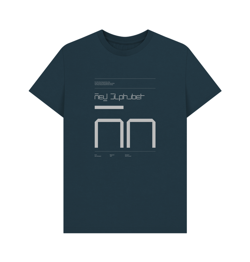 Denim Blue Typeface  Tees - New Alphabet