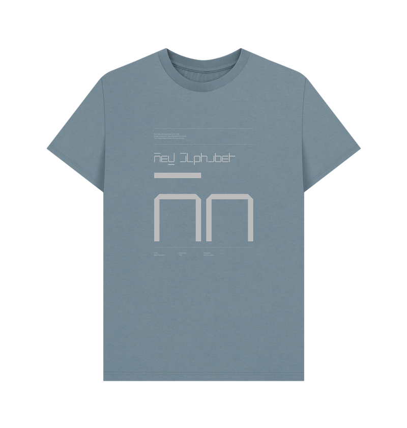 Stone Blue Typeface  Tees - New Alphabet