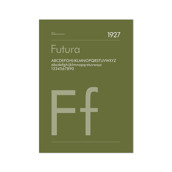 Typeface Prints - Futura 1927 (Moss green)