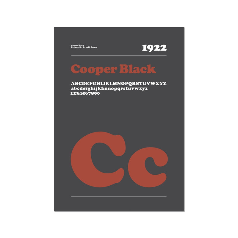 Typeface Prints - Cooper Black 1922 (Charcoal)