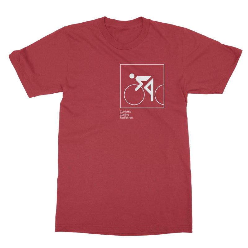 Otl Aicher pictogram 0602 (cycling) T-Shirt - White Print